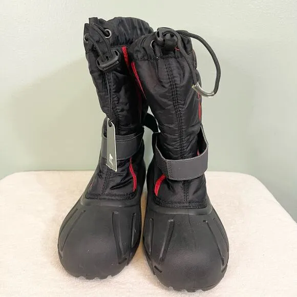 Sorel Kids Children Youth Black Lined Insulated Snow Winter Boots Size 4 NWT