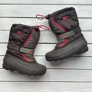 Sorel Kids Flurry Snow Boot Brown Red size 2