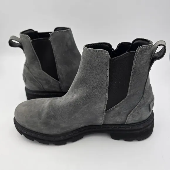 Sorel Lennox Chelsea Waterproof Ankle Rain Boots, Quarry (Grey), Women's 5.5