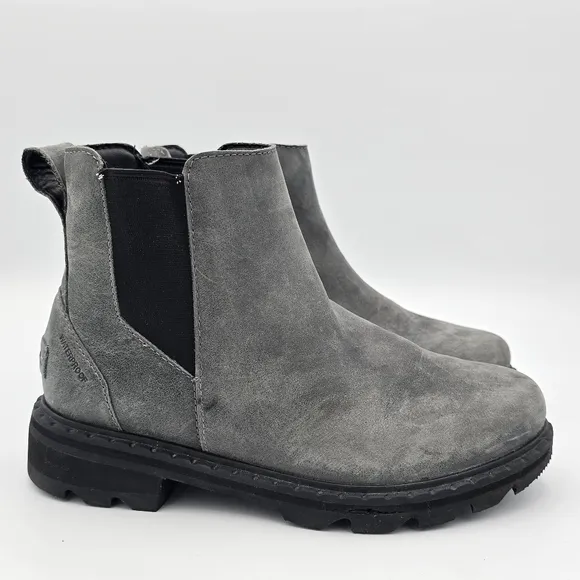 Sorel Lennox Chelsea Waterproof Ankle Rain Boots, Quarry (Grey), Women's 5.5