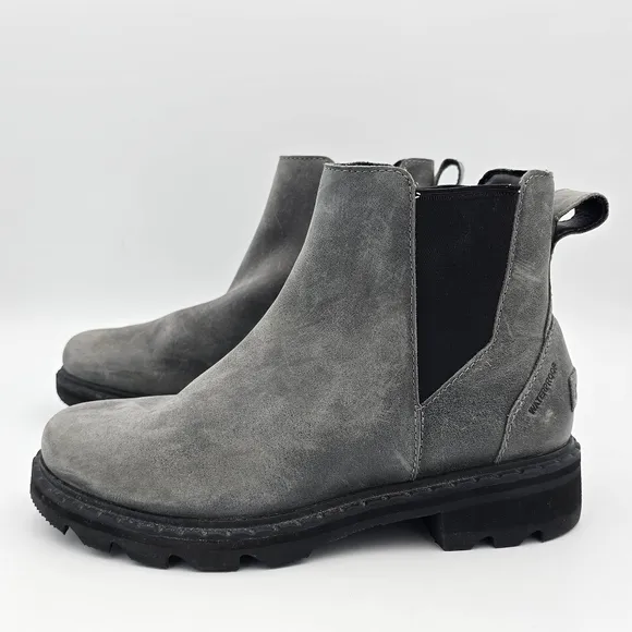 Sorel Lennox Chelsea Waterproof Ankle Rain Boots, Quarry (Grey), Women's 5.5