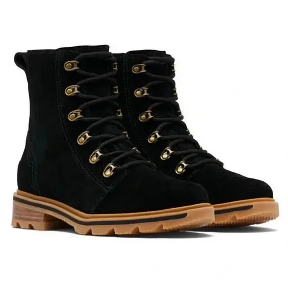 Sorel Lennox suede lace up waterproof boots sz 6 nwob