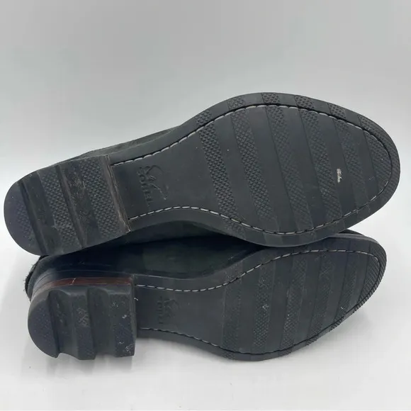 Sorel Lolla waterproof black suede ankle Boots size 9