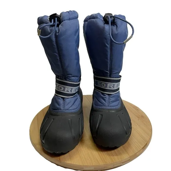 Sorel Men 7 EU 40 Black Blue Snow Winter Boots Insulated Waterproof Bungee