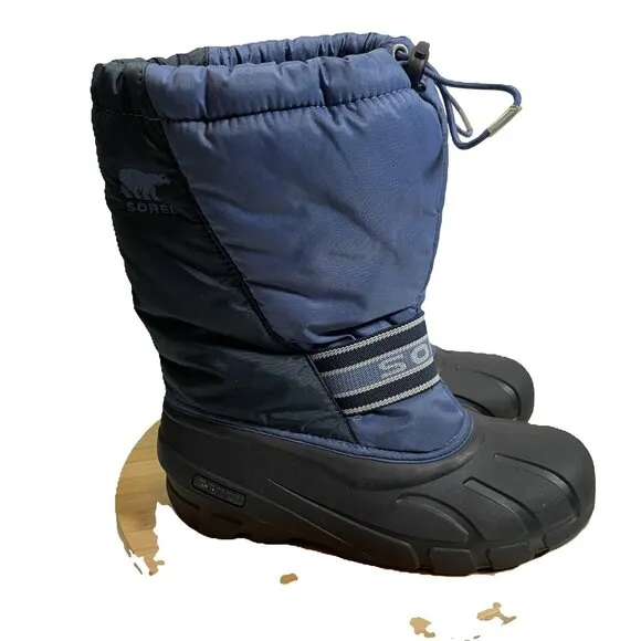 Sorel Men 7 EU 40 Black Blue Snow Winter Boots Insulated Waterproof Bungee