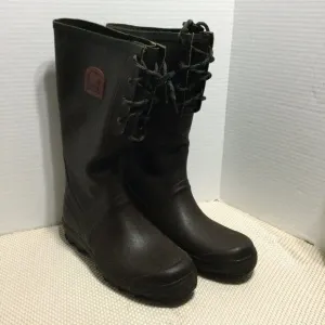 Sorel Mens Brown 100% Synthetic Fiber Lace Up Waterproof Rain Boots Size 11