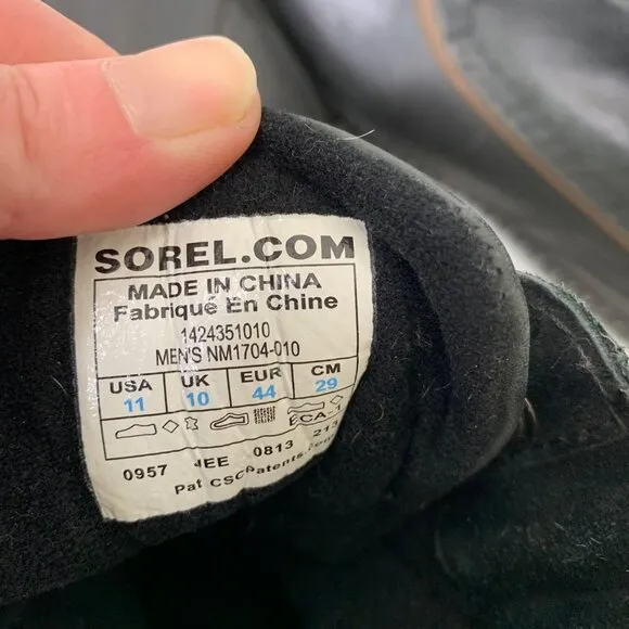 Sorel Men’s Cheyanne Waterproof Lace-up Boots in Black Size 11