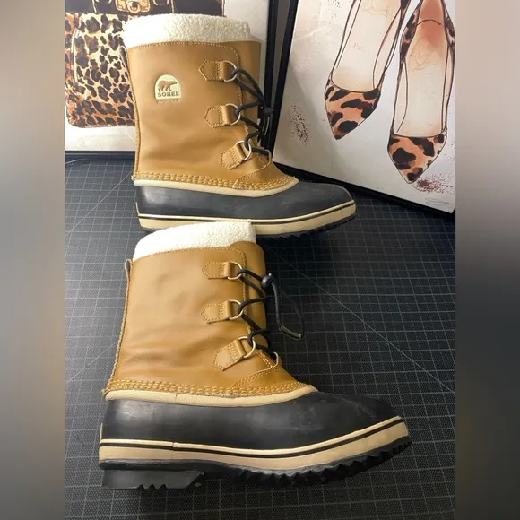 Sorel Men's Manitou Waterproof Winter Insulated faux leather duck boots size 7