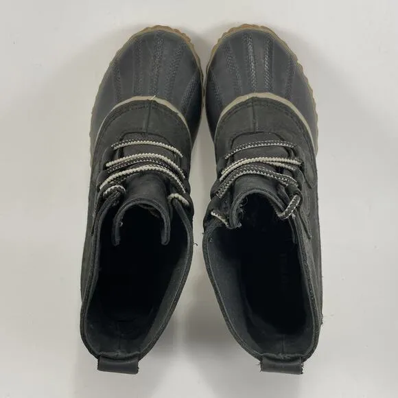 Sorel Out N About Duck Boots Womens Size 6 Ankle Booties Waterproof Rain Black