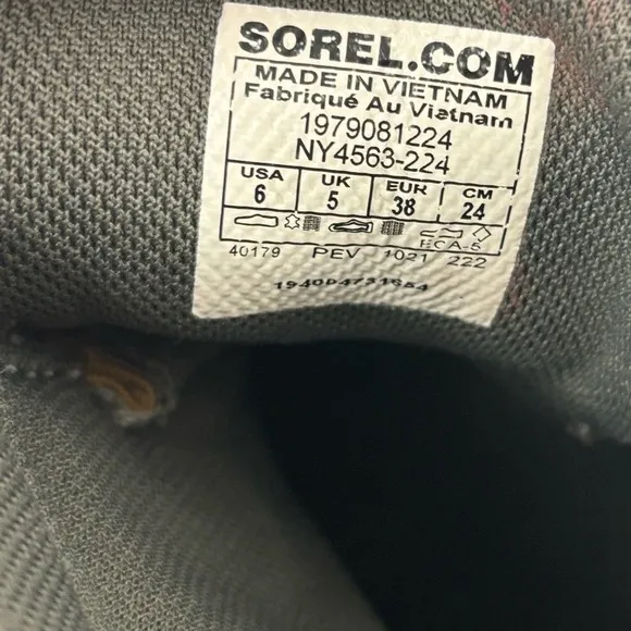 Sorel Out N‎ About III Size 6 Classic Women's Waterproof Boot Gray Black Tan