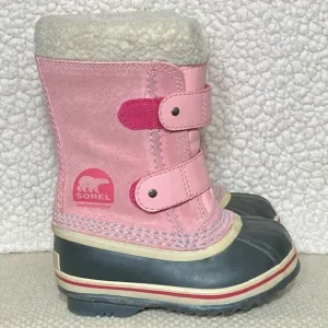 Sorel Pink Yoot Pac Lined Waterproof Insulated Winter Snow Boots Kids Size US C8