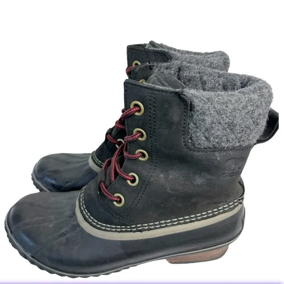 Sorel Slimpack II Lace up Snow-boots Black Size 8.5