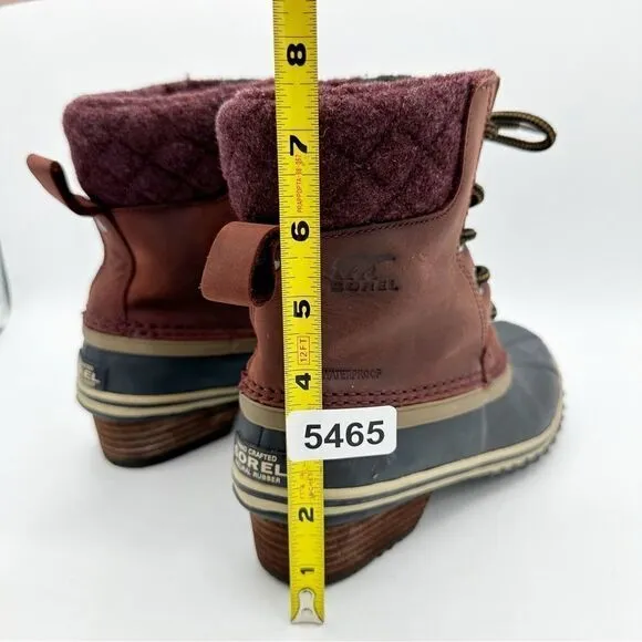 Sorel Slimpack II Waterproof Redwood Snow Boots Sz 6