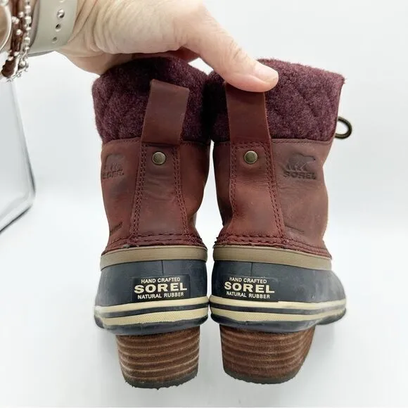 Sorel Slimpack II Waterproof Redwood Snow Boots Sz 6