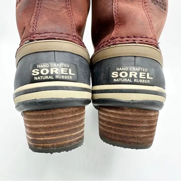 Sorel Slimpack II Waterproof Redwood Snow Boots Sz 6