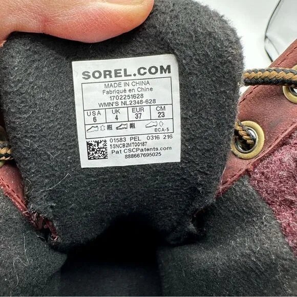 Sorel Slimpack II Waterproof Redwood Snow Boots Sz 6
