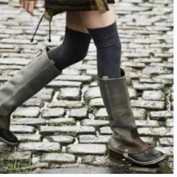 Sorel Slimpack Tall Equestrian Waterproof Rain Boot Shale Gray 9.5 NL2007-051