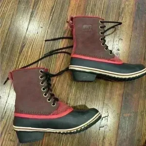 Sorel Slimpack Womens Redwood Candy Apple 1964 Mid Calf Lace Up Boots Size  8