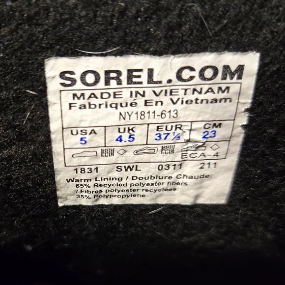 Sorel Snow Boots Waterproof Pink Blue Floral Girls 5 Womens 7