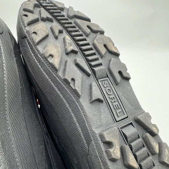 Sorel Snow Command Snow Boots Black Winter Boots Pull On Youth Size  6 black
