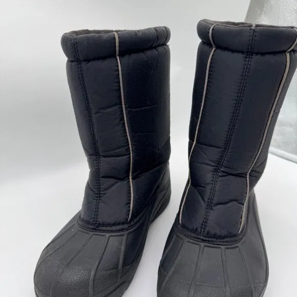 Sorel Snow Command Snow Boots Black Winter Boots Pull On Youth Size  6 black