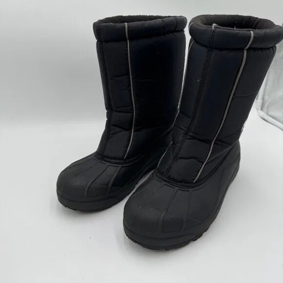 Sorel Snow Command Snow Boots Black Winter Boots Pull On Youth Size  6 black