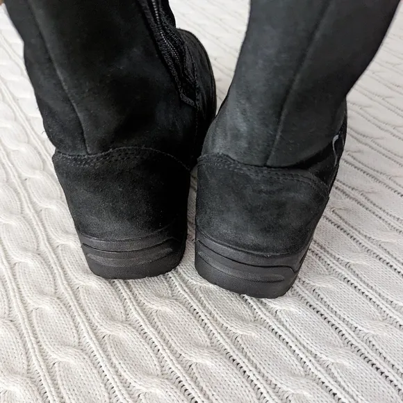 Sorel Suede Waterfall Winter Snow Boots 7 Black Onyx Insulated Boot Leather