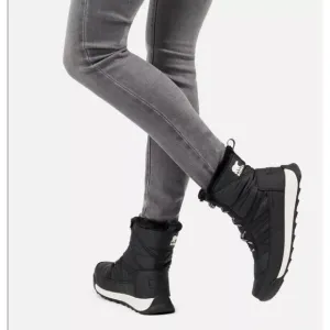 Sorel Sz 6 Black Whitney II Short Lace Winter Boots Waterproof Insulated BR6-16