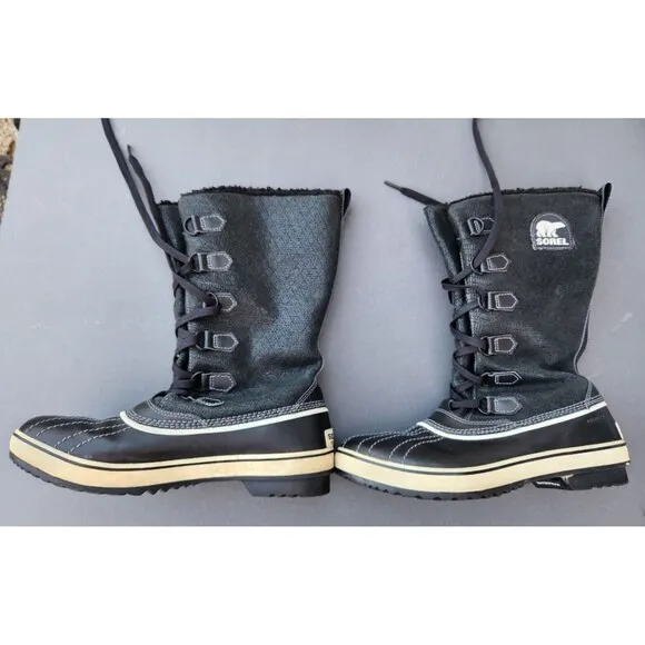 Sorel Tall Womens Boots Size 10 Waterproof Black