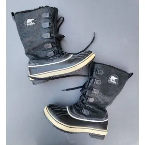 Sorel Tall Womens Boots Size 10 Waterproof Black