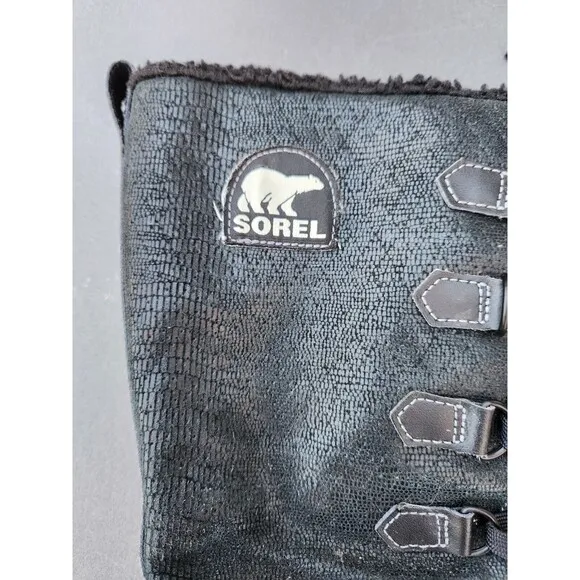 Sorel Tall Womens Boots Size 10 Waterproof Black