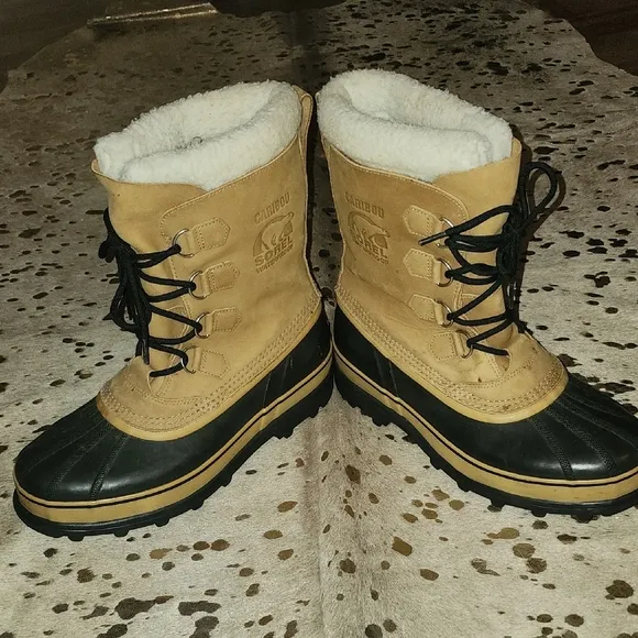 Sorel Tan and Black Men's Rain &amp; Snow Boots