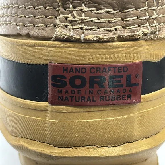 Sorel Tan Leather Faux Fur Warm Winter Boots Size 7 WRB6954K