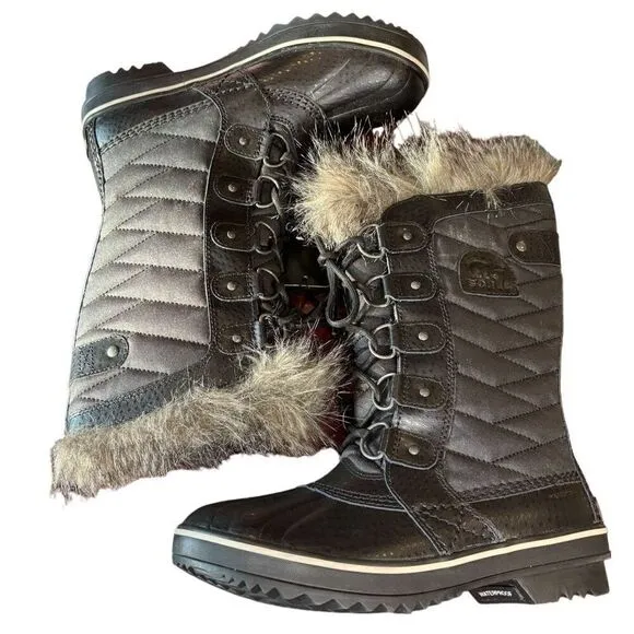 Sorel Tofino II Insulated &amp; Waterproof boots in Black, Stone NWOB  6 1/2
