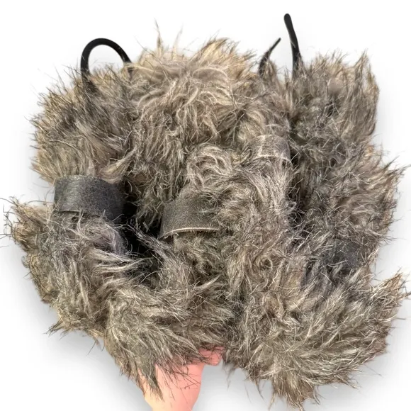 Sorel Tofino Tall Gray‎ Waterproof Lace Up Distressed Faux Fur Snow Boots Sz 7.5