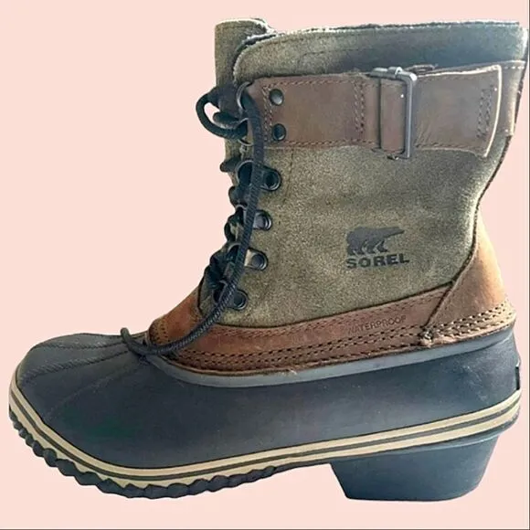 Sorel Unisex Winter Fancy Lace II Boot Waterproof Fleece Lining size 10.5 41.5