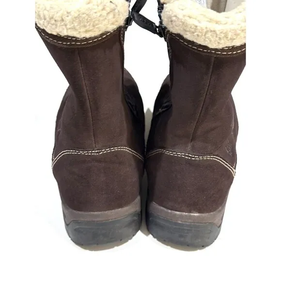 Sorel Waterfall Mid Winter Boots Dark Brown Leather Suede Womens Size 9.5 Snow