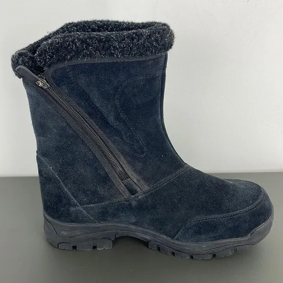 SOREL Waterfall Water Fall Black Waterproof Suede Leather Insulated Boots 10