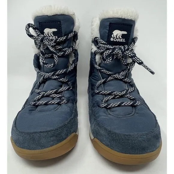 Sorel Whitney II Flurry Shearling Boots Waterproof Suede Teal Women’s Size 8