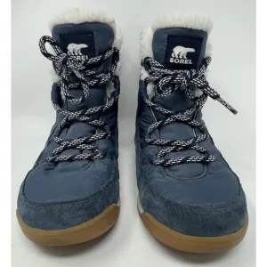 Sorel Whitney II Flurry Shearling Boots Waterproof Suede Teal Women’s Size 8