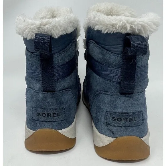 Sorel Whitney II Flurry Shearling Boots Waterproof Suede Teal Women’s Size 8