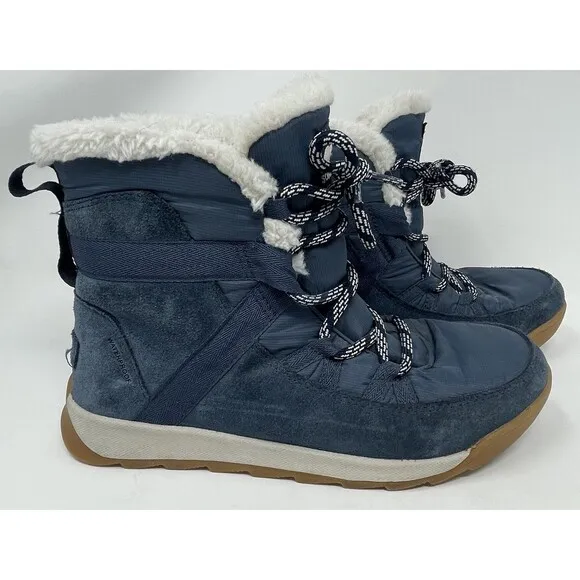 Sorel Whitney II Flurry Shearling Boots Waterproof Suede Teal Women’s Size 8