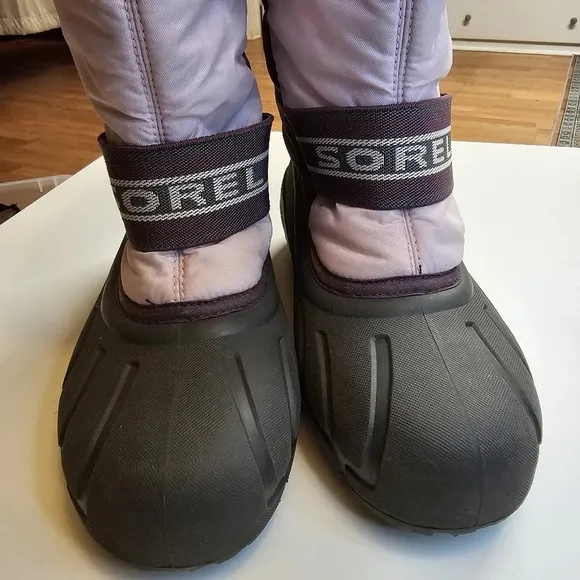 Sorel Winter Snow Boots Insulated Drawstring Purple Pink Size 5