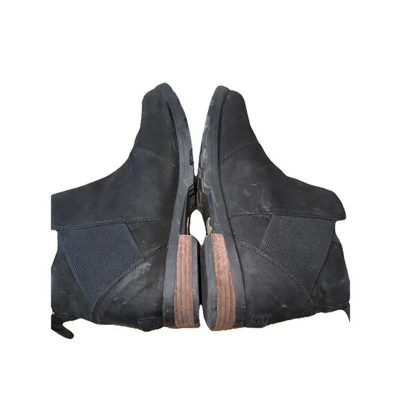 Sorel Women black Leather Emelie NL2671-010 Waterproof Chelsea Boot Size US 11.5