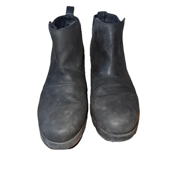 Sorel Women black Leather Emelie NL2671-010 Waterproof Chelsea Boot Size US 11.5