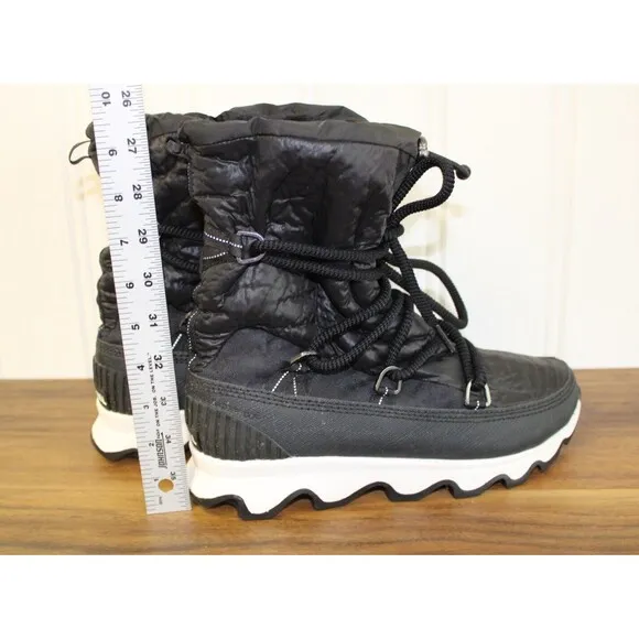 Sorel Women‎ Kinetic Lace Up Waterproof Faux Fur Insulated Black Boots size 9