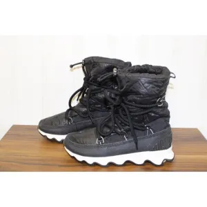 Sorel Women‎ Kinetic Lace Up Waterproof Faux Fur Insulated Black Boots size 9