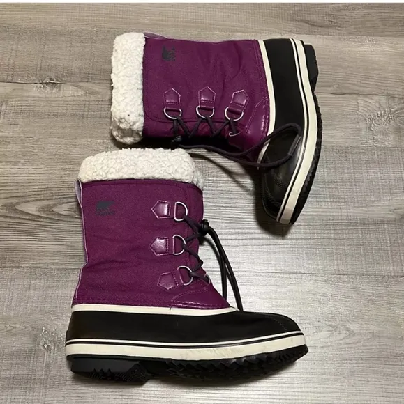 Sorel Women’s 6 Purple Insulated Yoot Pack Nylon Winter Water Resistant Boots