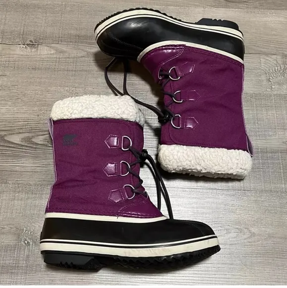 Sorel Women’s 6 Purple Insulated Yoot Pack Nylon Winter Water Resistant Boots