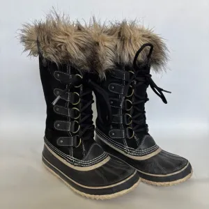 Sorel Women's black suede waterproof Joan of Arctic winter snow boots size 6